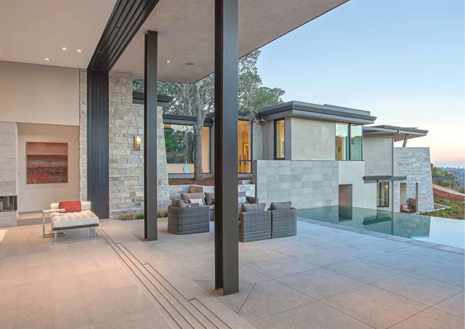 Terrace and pool house